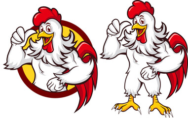 Happy Buff Chicken Character for Logo and Branding