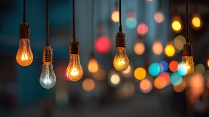 Warm light bulbs, city lights