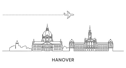 Fototapeta premium Hanover Skyline Germany Cityscape Airport.