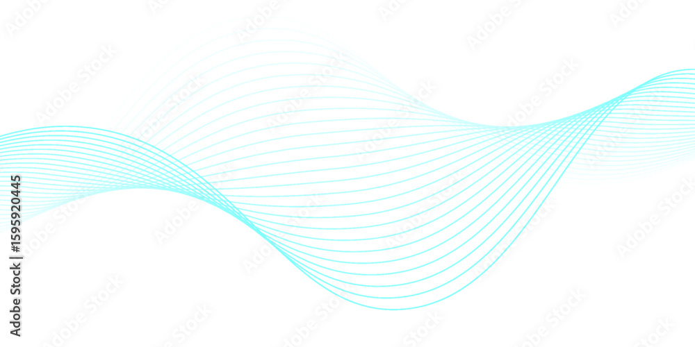 Poster abstract smooth wave on a white background. dynamic sound wave flowing wave lines