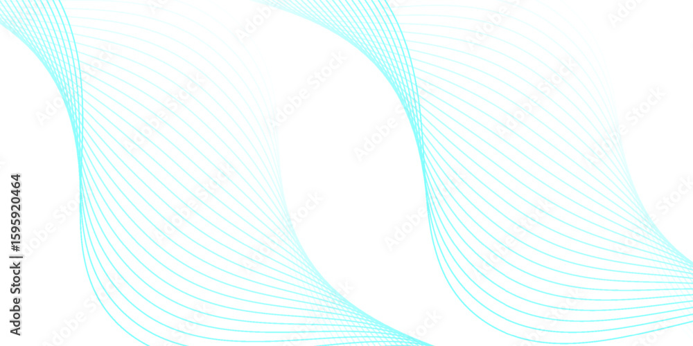 Poster abstract smooth wave on a white background. dynamic sound wave flowing wave lines