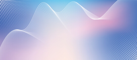 Colorful Abstract Wavy Background with Gradient and Halftone Dots Vibrant Design