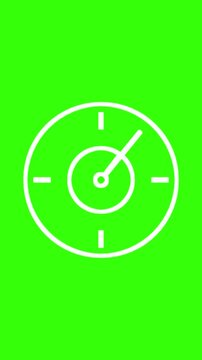 Green vector clock icon signaling business time