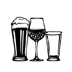 An isolated cold glass of golden beer with foam, perfect for beverage or party themes