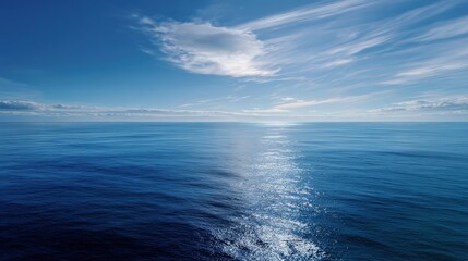 Vast Ocean View Under a Bright Blue Sky