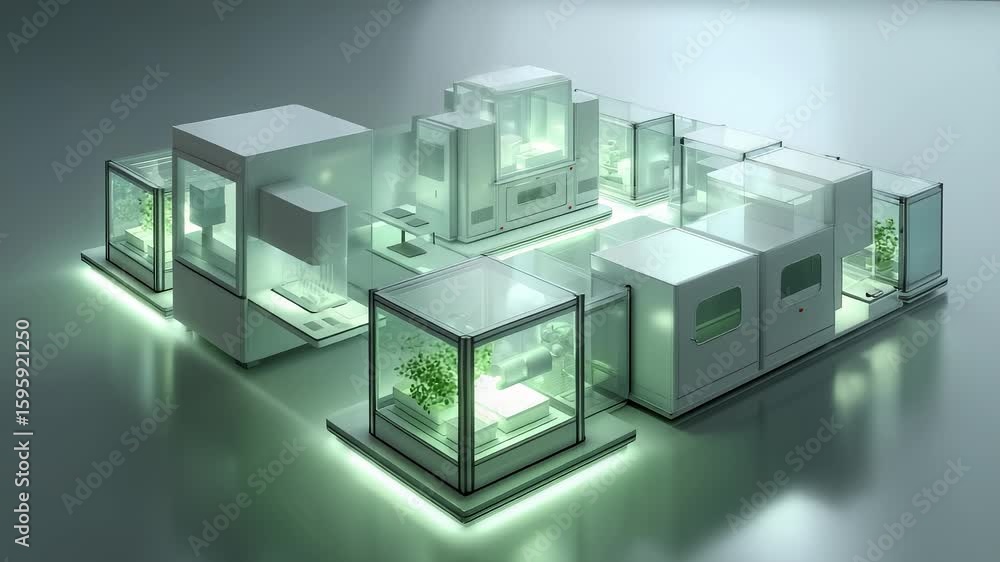 Poster future biotech lab in precisely controlled environment