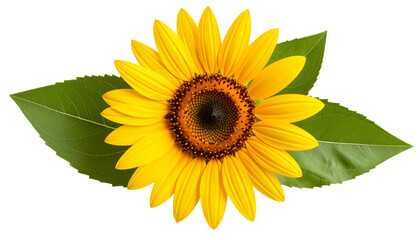 Obraz premium Bright yellow sunflower isolated on white background