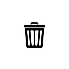 Trash can icon design in black and white for waste management concept