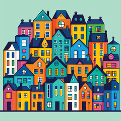 seamless pattern with houses