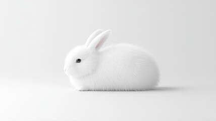 Adorable White Rabbit on Seamless White Background adorable seamless white rabbit bunny cute pet zoo