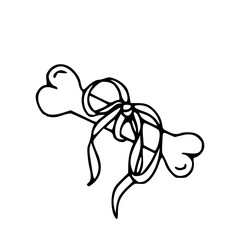 gift bone with bow outline