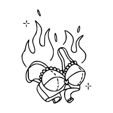 burning bra feminist symbol vector