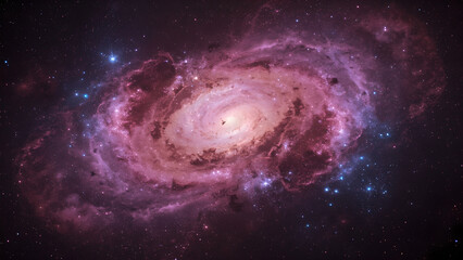 Fototapeta premium Stunning Cosmic Nebula with Vibrant Dust Clouds and Stars in Deep Space