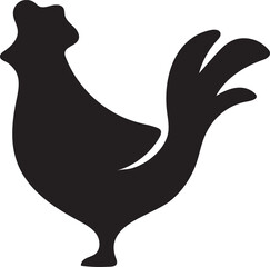Naklejka premium Silhouette of a Rooster Standing Proudly a Simple Yet Striking Black and White Design Featuring an Animal of the Farm