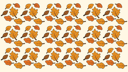 Seamless Autumn Leaf Pattern – Fall Season Repeating Vector