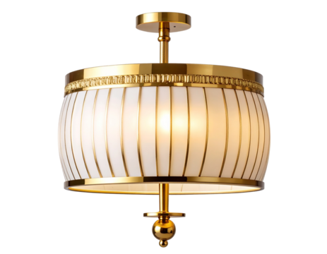 Art Deco-Inspired Gold Wall Fixture with Opal Globe, Side Profile with Shadows, Transparent PNG