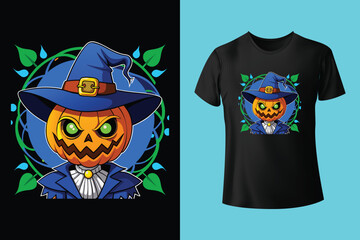 Halloween Illustration t shirt design template halloween time