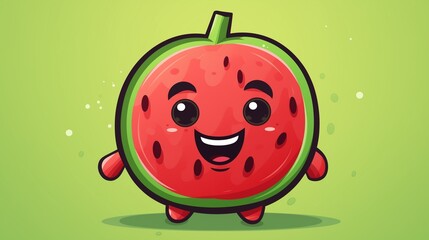 Watermelon Cartoon Icon Set Vector Design. A minimalist and cheerful watermelon icon set, with flat vector illustrations of wedges, cocktails, and popsicles, all with smiling cartoon faces