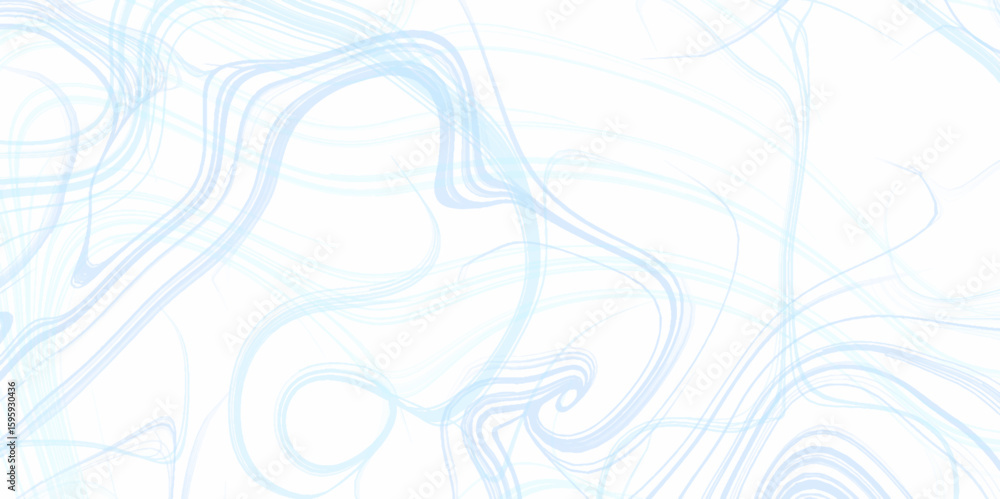 Poster topographic map white blue lines, contour white background. geographic grid, gradient multicolor wav