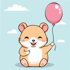 Cute hamster in kawaii-style vector illustration