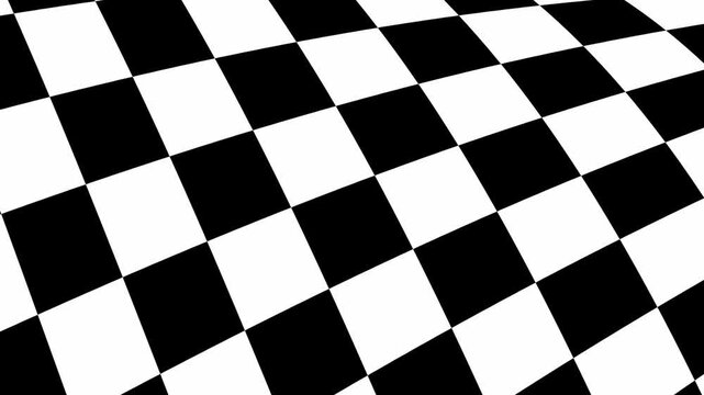 Abstract black and white checkered background. 
seamless loop video.
