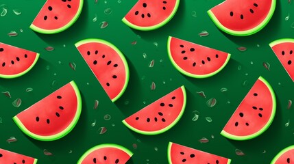 seamless pattern with watermelon