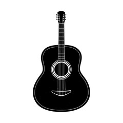 Acoustic musical instrument guitar stringed folk classic style silhouette