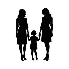 Emotional black silhouette of a mother holding her child closely, touching foreheads, love and bonding concept on white background
mother_child_love_black_silhouette_vector_emotional_pose_art