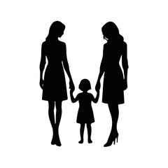 Emotional black silhouette of a mother holding her child closely, touching foreheads, love and bonding concept on white background
mother_child_love_black_silhouette_vector_emotional_pose_art