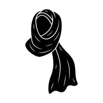 black scarf simple design clip art preview