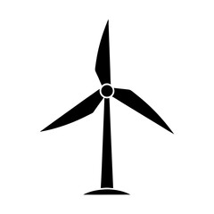 Windmill energy turbine renewable power electricity generator icon silhouette