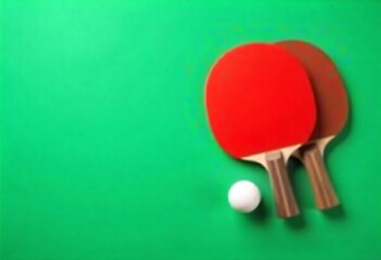 Generative AI Captures Table Tennis Paddles and Ball on Green Surface for Recreation