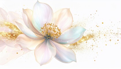 Obraz premium Elegant Pastel Flower with Golden Sparkle