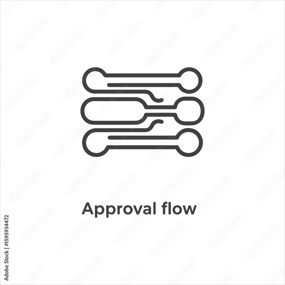Poster vector art of an icon depicting a multistep approval process or workflow for business operations