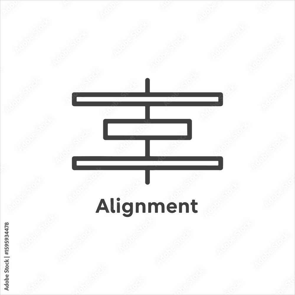 Poster Vector art of a graphic icon illustrating text alignment options in a document or design
