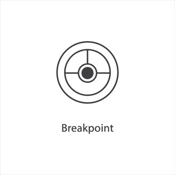 Vector art of breakpoint icon isolated on white background