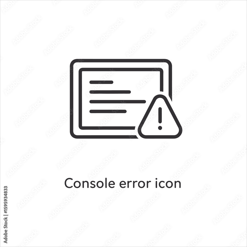 Poster vector art of console error icon isolated on white background indicating a problem
