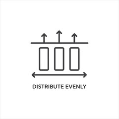 Vector art of the elements are distributed evenly isolated on white background