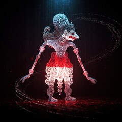 Luminous Wayang Kulit: A Digital Indonesian Shadow Puppet Masterpiece