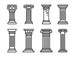 Naklejka premium Column stands tall in delicate line art
