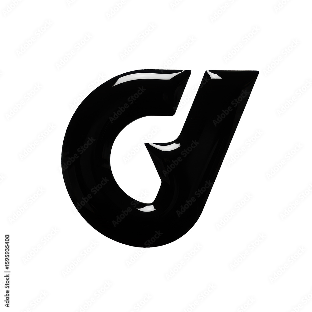 Poster a perfectly rendered, isolated black ink mark in a common racquet brand stencil design with a subtle