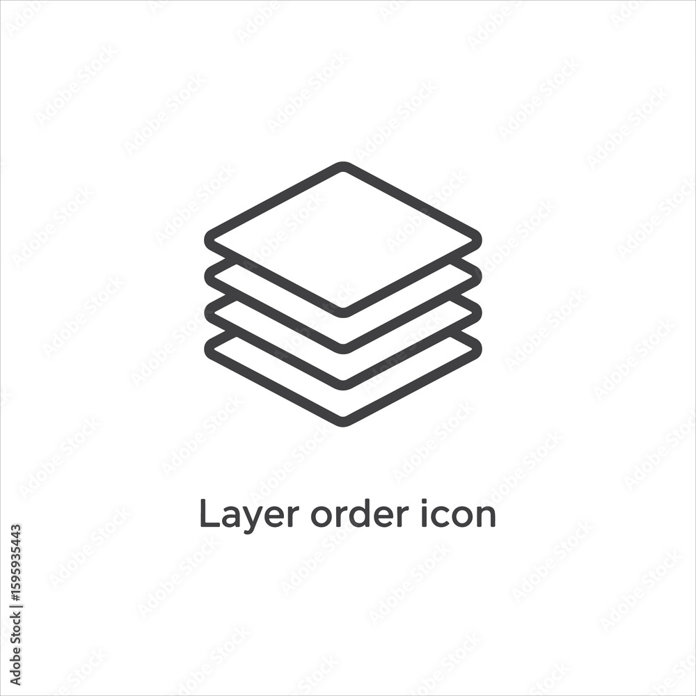 Poster vector art of a layer order icon isolated on white background
