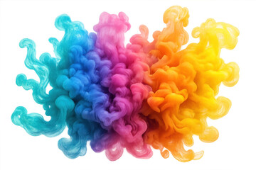 Obraz premium Brightly colored ink cloud swirling in water, creating a vibrant and dynamic abstract visual with transparent background