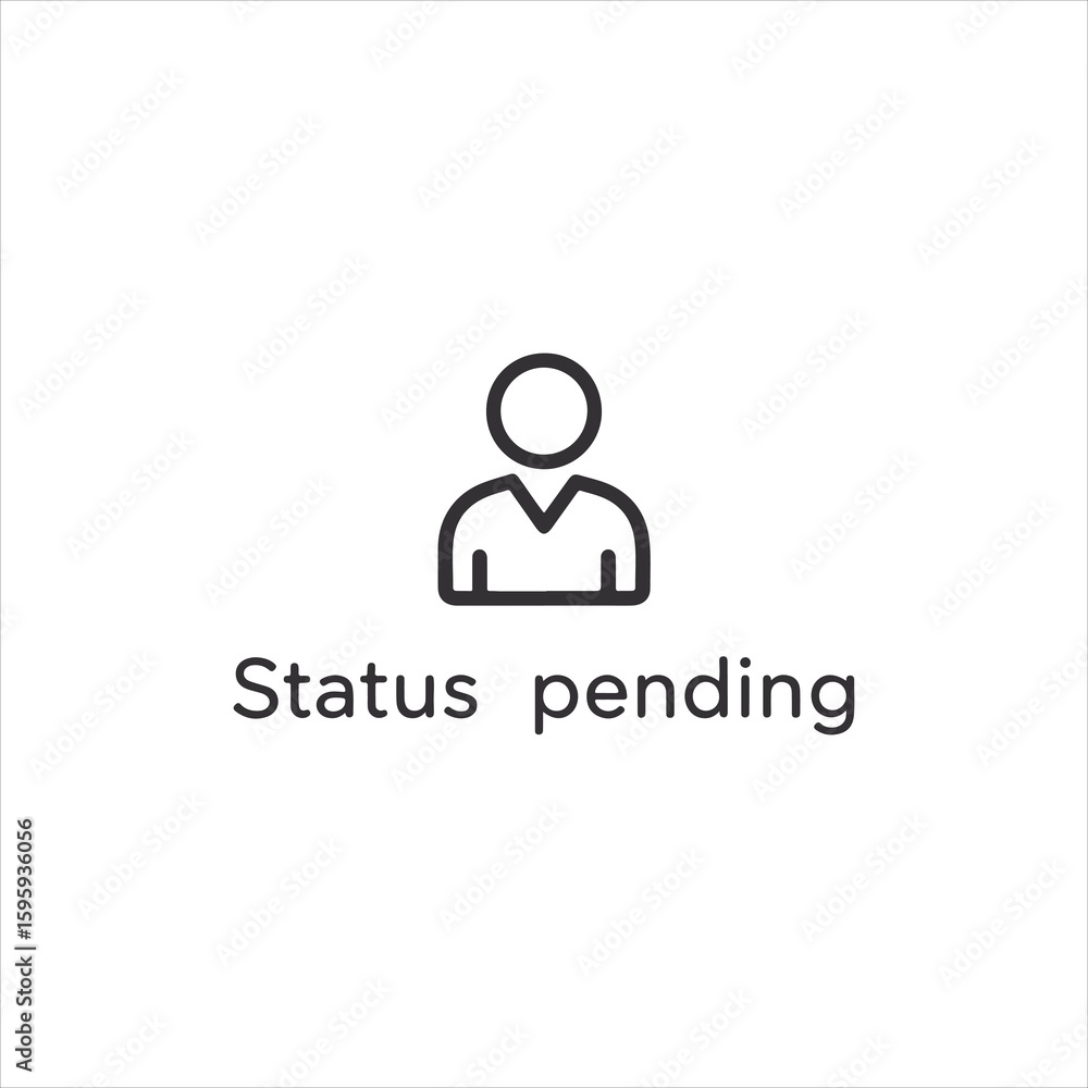 Aufkleber vector art of status pending icon of a user isolated on white background