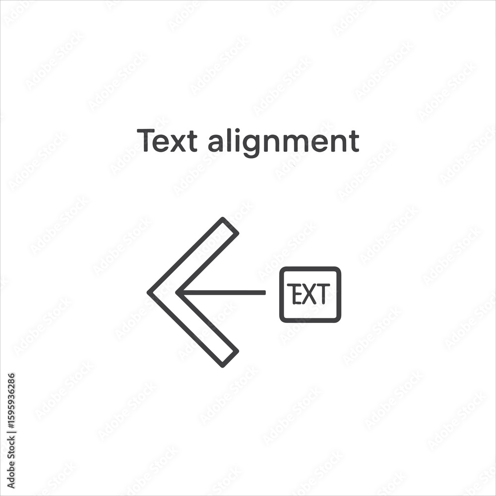 Fototapete vector art of text alignment icon showing left direction with text label