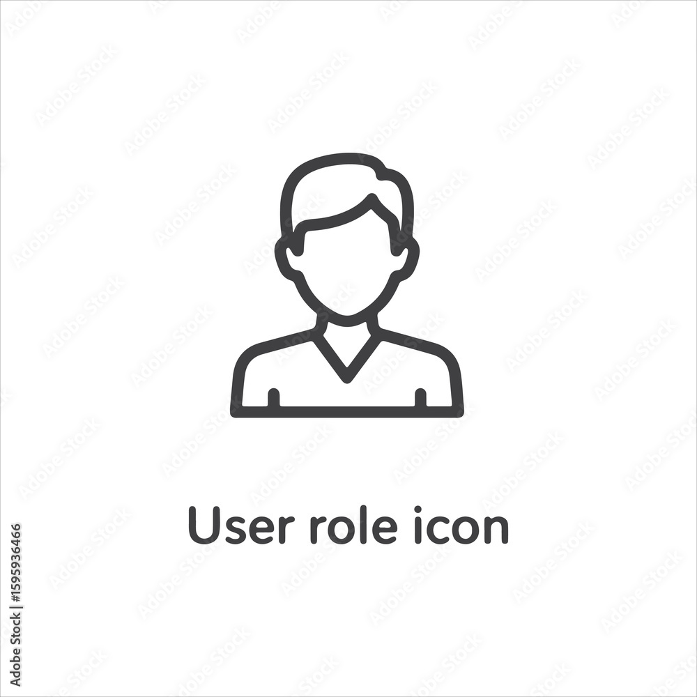 Aufkleber vector art of a simple user role icon isolated on white background represents a profile
