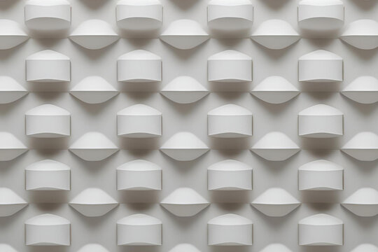 Minimalist White 3D Geometric Pattern Background