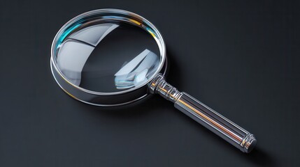 Elegant Magnifying Glass on Dark Background for Enhanced Visibility