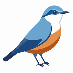 Obraz premium Nuthatch vector illustration perfect for posters, icon, t-shirts, cards, wall art prints and ai design.