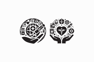 Health care icon vector silhouettes image made by adobe illustrator. eps